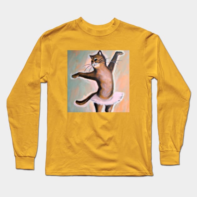 Cat Ballet Dancer Has Been Practicing the Sissonne Long Sleeve T-Shirt by Star Scrunch